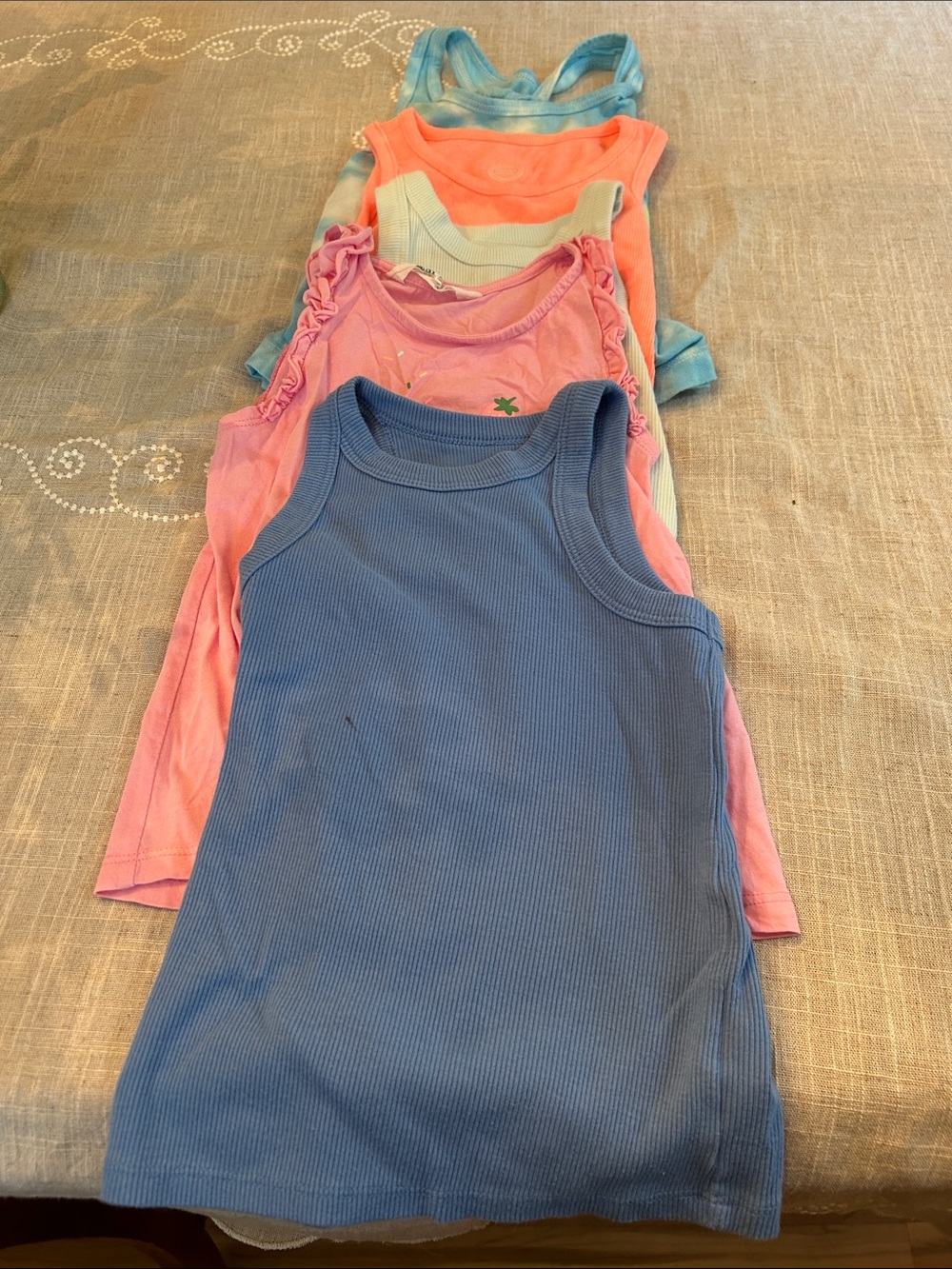 Cat & Jack Girls Ribbed Tank Tops - Blue, Pink, Coral, Mint, Tie-Dye
